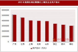 2015年我国各地区限额以上餐饮企业资产及所有者权益统计