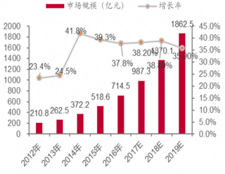 2012-2019年中国IDC市场规模及增长率预测(图)