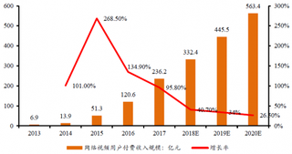 2013-2020年中国网络用户付费收入规模及预测【图】